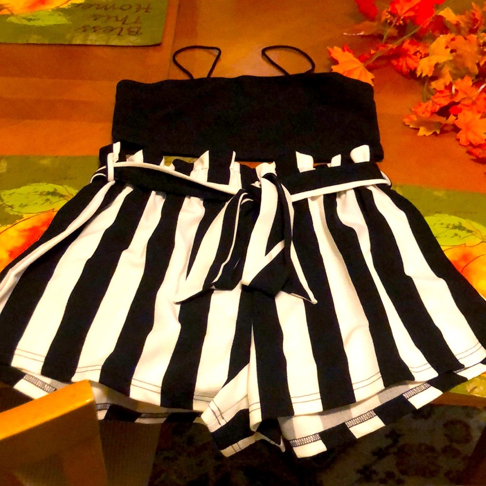 Black and white two piece coordinate